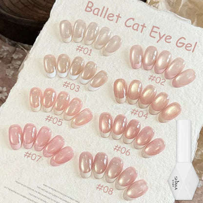 1-12pcs WS Hot Style Non-gray Universal White Cat Eye Gel Nail Polish Super Flash White Glass Bead Nail Art Nail Suppies