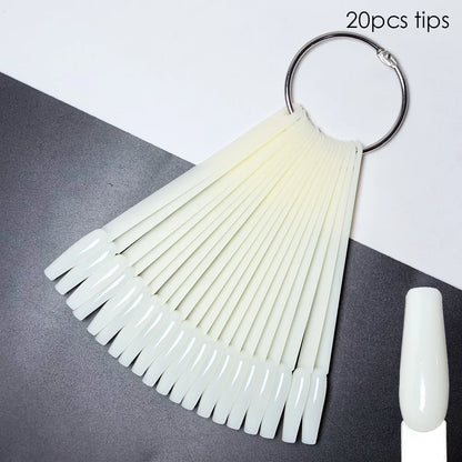 80/50/20pcs Nail Display Sticks Nail Swatch False Nail Tips Nail Gel Polish Practice Clear Display Board for Nail Art Tools