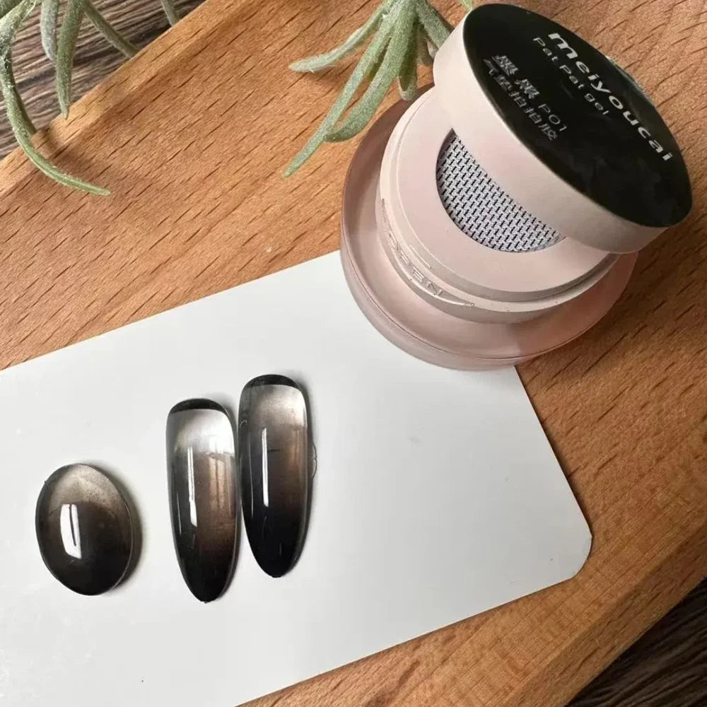 1Jar Black Pat Painting Gel Nail Polish with Air Cushion Gradient Matte Texture Nail Patting Glue Soak Off UV LED Nail Varnish 8