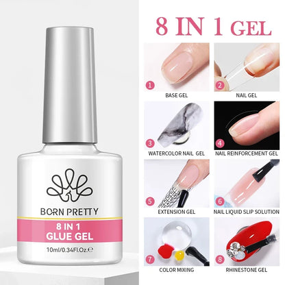 BORN PRETTY 10ml Base Gel Top Coat Rubber Gel Reinforcement Gel for Nails Tools Soak Off UV LED Nail Varnish Function Gel