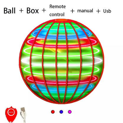 Flying Ball Toy Hand Control Flying Ball Magic Ball LED Light Boomerang Rotator 360° Mini Drone Flying Toy for Kids Family Gifts