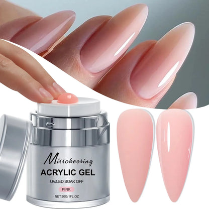 2/3Jars Poly Nail Gel UV LED Cured Builder Nail Gel Set Light Nude Pink Clear Extension Nail Solid Gels For DIY At Home Salon