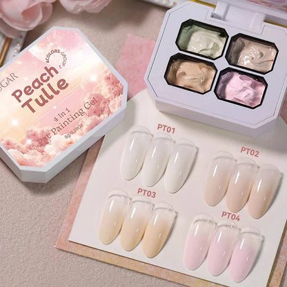UR SUGAR 4 IN1 Pat Painting Gel Nail 4 Colors Gradient Painting Gel Nail Art Semi Permanent Soak Off UV Nails Used For Gel DIY
