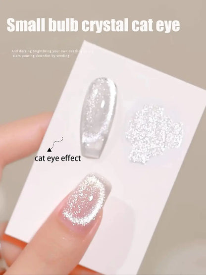 WS Black Glass Cat Magnetic Gel Nail Polish Punk Style Nail Art Manicure Varnis Semi Permanent Gel for Winter Nail Supplies