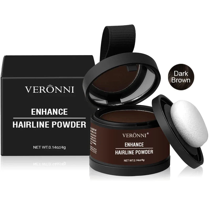Hairline powder compact with brush applicator, Dark Brown shade option