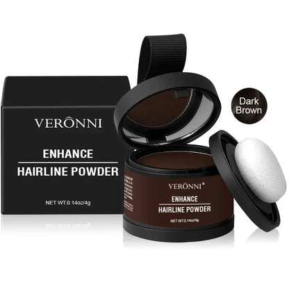 Hairline powder compact with brush applicator, Dark Brown shade option