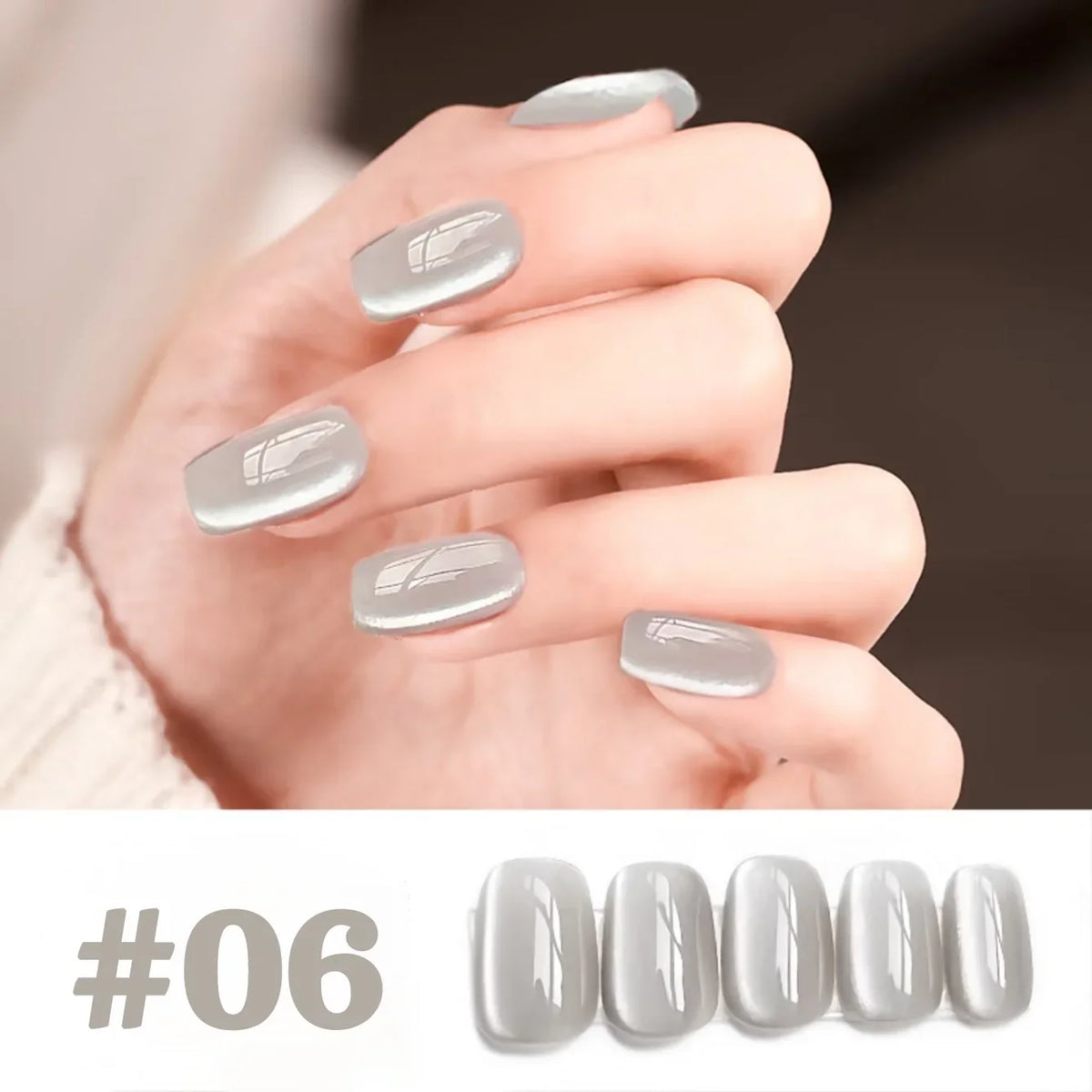 1-12pcs WS Hot Style Non-gray Universal White Cat Eye Gel Nail Polish Super Flash White Glass Bead Nail Art Nail Suppies