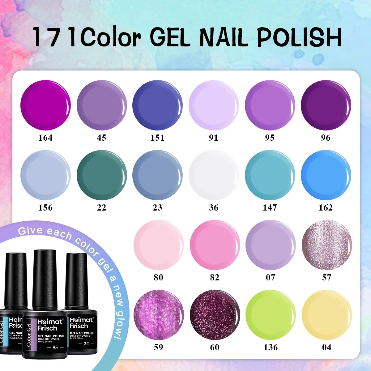 Color Block Series | Glossy Nails 0.24 oz Trendy Candy Foam Gel Semi-Permanent Nail Art Drip LED Nail Salon DIY Nail Art Gel Sea
