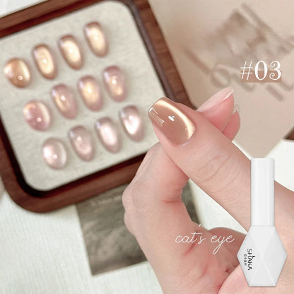 SHAKA 1-16pcs Flash Pure Lust Golden Light Heroine Cat Eye Gel Nail Polish Whitening Ice Transparent Autumn High-end Nail Art