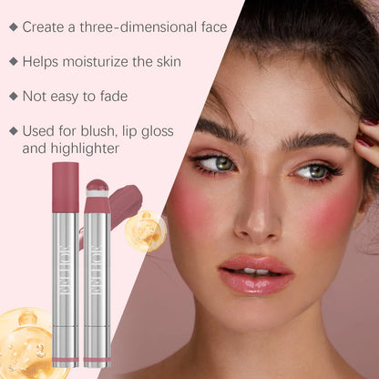 Peach Pink Plush Brush Liquid Blush Cheek Cream Smooth Long Lasting Velvet Matte Nude Apricot Orange Blusher Easy To Wear