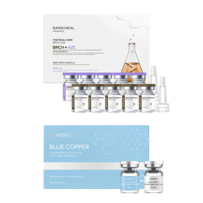 10Vials Copper Peptide Hyaluronic Acid Serum CICA B5 Facial Essence Hydration Korean Skin Care Original Sanendi Beauty Products