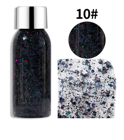 Glitter Eye Shadow Liquid Face Body Sequins Gel Long-Lasting Liquid Face Shimmer Multicolor For Party Music Festival Makeup 30ML