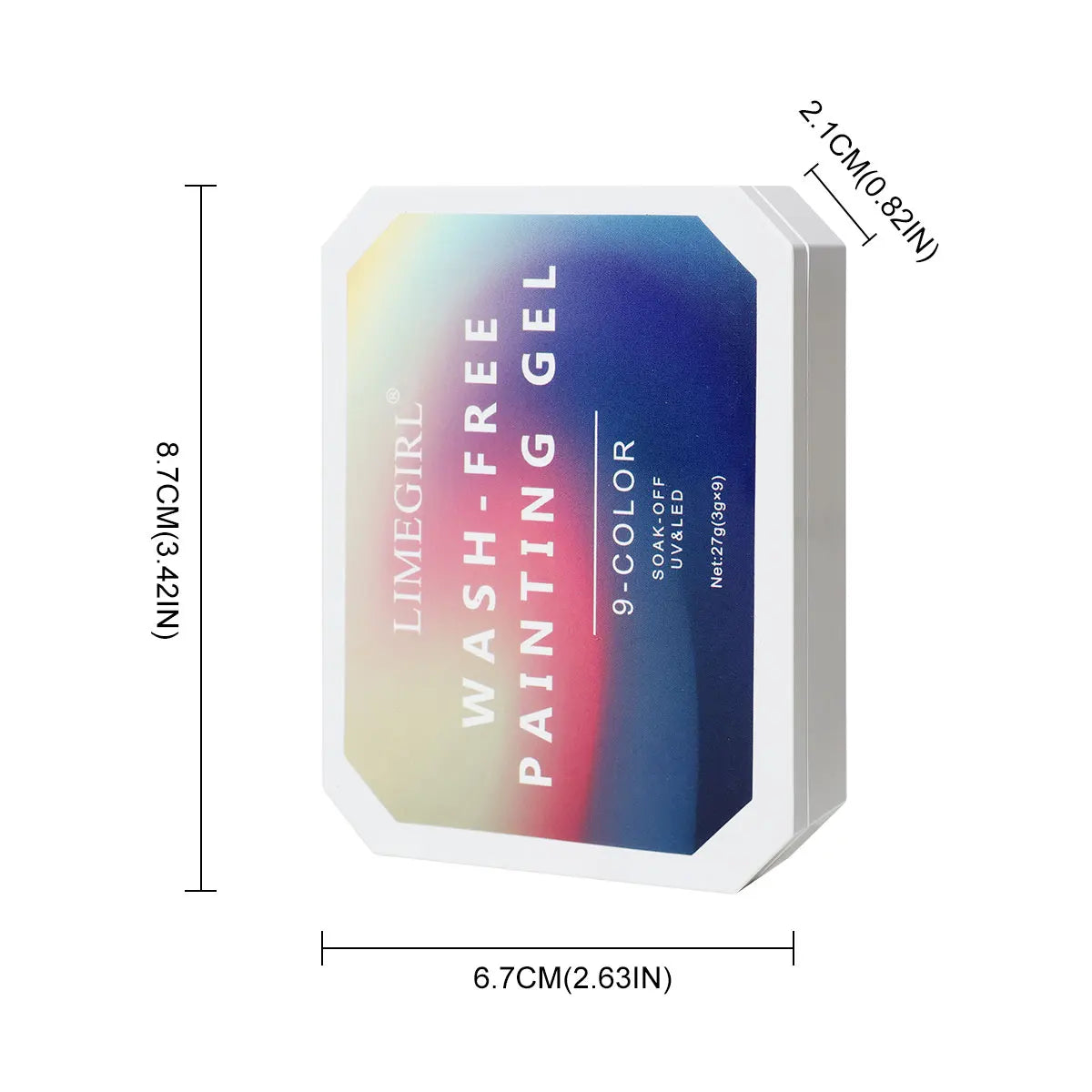 LIMEGIRL 7in1 Nail Gradient Painting Gel Long-lasting Nail Gel Polish Hybrid Color Nail Art Design High Texture Gradient Gel