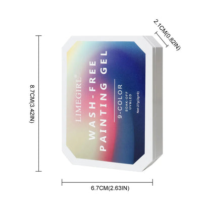 LIMEGIRL 7in1 Nail Gradient Painting Gel Long-lasting Nail Gel Polish Hybrid Color Nail Art Design High Texture Gradient Gel