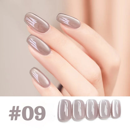 1-12pcs WS Hot Style Non-gray Universal White Cat Eye Gel Nail Polish Super Flash White Glass Bead Nail Art Nail Suppies