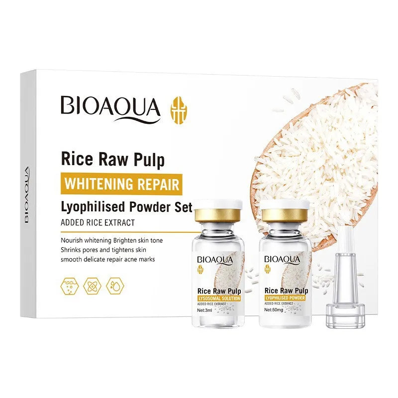 Bioaoua Rice Puree Freeze-Dried Powder, Penetrates and Nourishes, Repairs Damaged Skin Texture, Rebuilds Skin Barrier, Whitens and Brightens Skin Tone, Increases Skin Elasticity, a Product Specifically for Beauty Salons, Can Also Be Used at Home for Be...