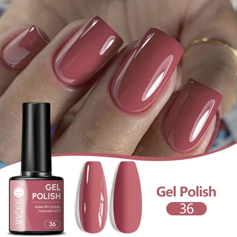 UR SUGAR 7ML Nail Gel Fresh Macaron 107 Colors All For Manicure Semi Permanent Soak Off LED UV Long-Lasting Nail Art Varnish