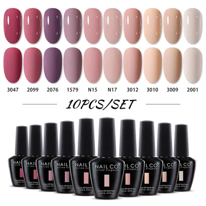 NAILCO 15ml Brown Nails Art Red Color Gel Nail Polish Semi-permanent UV Gel Polish Coffee Manicure Chocolate Hybrid Nail Varnish