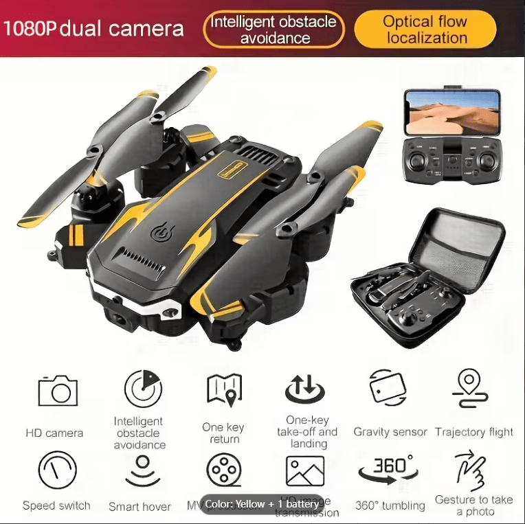 S6 Professional Remote Control Drone, Dual Camera Dual Folding Remote Control Quadcopter Height Holding Remote Control, Christmas Halloween Thanksgiving Gifts - Renee Lane Company