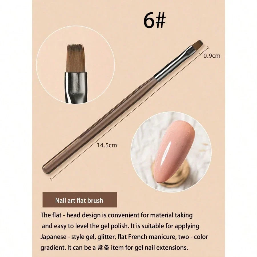Acrylic Nail Brush Set Acrylic Powder Brush PolyExtension Gel Brush Nail Polish Carving Pen ForWomen Home Solon Diy Nail Art Brushes NailPen,Pinceau Ongle Gel