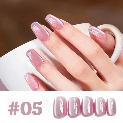 1-12pcs WS Hot Style Non-gray Universal White Cat Eye Gel Nail Polish Super Flash White Glass Bead Nail Art Nail Suppies