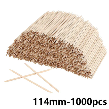 100/50pcs Nail Art Pusher Orange Wood Sticks Cuticle Pusher Remover Rhinestones Dotting Removal Manicure Pedicure Care Tools