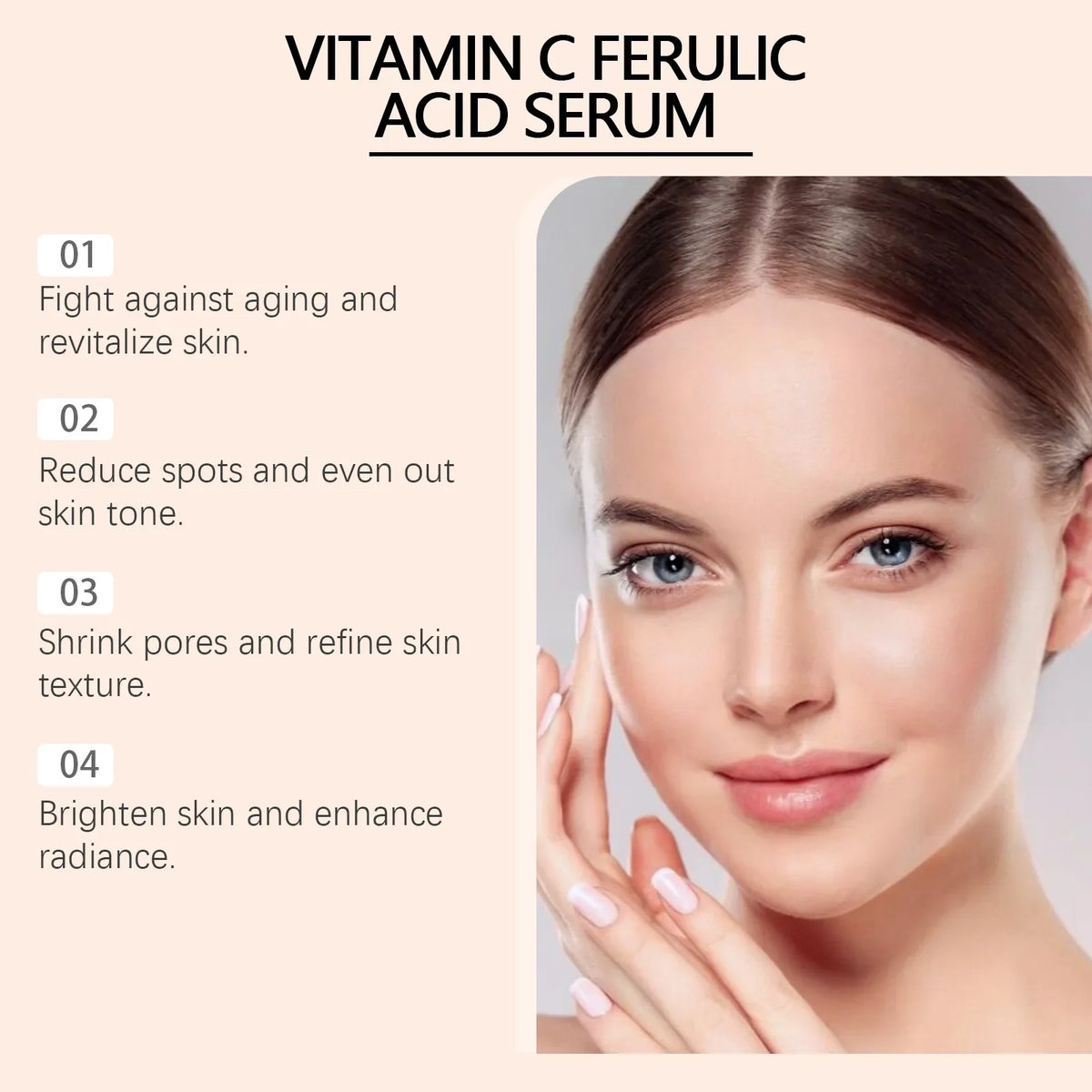 Eelhoe Vitamin C Facial Essence Moisturizing Lifting Reduce Fine Lines Keep Smoothing Anti A-ging Remove Acne Face Firming Serum