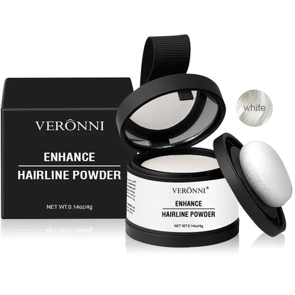 Hairline powder set in White shade with compact, box, and sponge