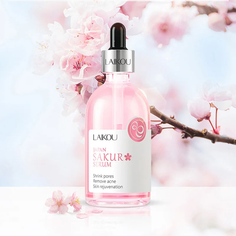 100ml LAIKOU Sakura Facial Serum Vitamin C Essence Moisturizing Firming Brightening Face Serum Beauty Facial Skin Care Products
