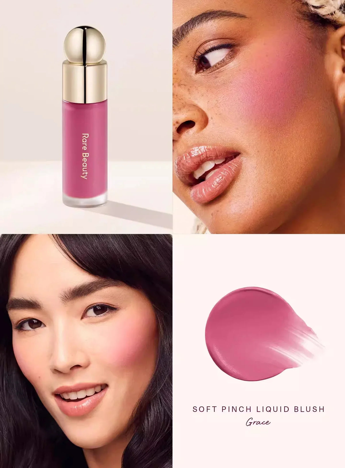 Rare Beauty New Product Frost-to-powder Mashed Potato Matte Air Cushion Blush Cream Liquid Blush Long-lasting Lipstick Lip Gloss