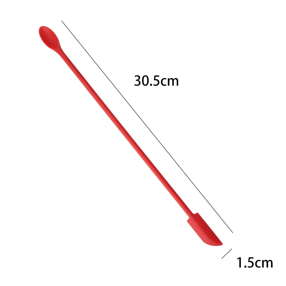1Pc Silicone Double-End Cosmetic Spoons Odorless Mini Jar Scraper Set for Candle Making, Makeup & Beauty Product Residue Removal