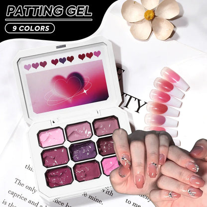 1pc 9 Colors Pink Patting Gel Smudge Canned High Saturation Popular Semi-Solid UV&LED Nail Polish Gel Nail Salon Special Y2K INS