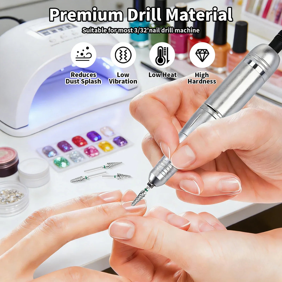 1pcs Tungsten Steel Nail Cuticle Drill Bits Carbide Rotate Electric Ceramic Milling Cutter For Manicure Gel Polish Remover