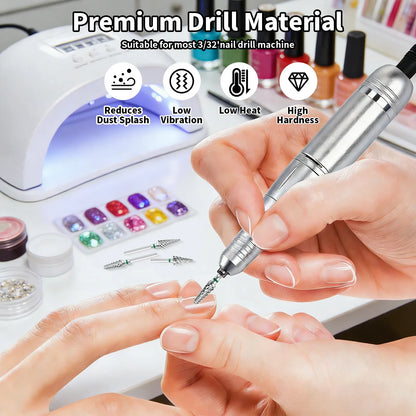 1pcs Tungsten Steel Nail Cuticle Drill Bits Carbide Rotate Electric Ceramic Milling Cutter For Manicure Gel Polish Remover