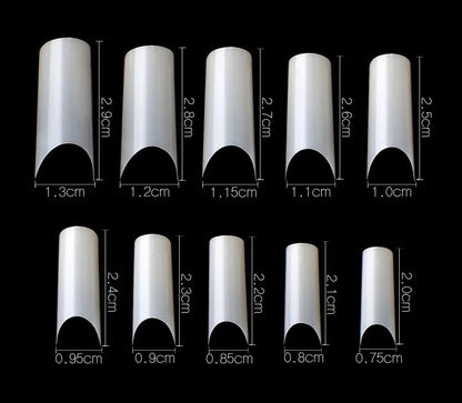 500 Pcs Curved C Fake Nail New Materials Top Quality Full Cover Nails Tips Transparent Gel Para Unha False Nails Beauty Products