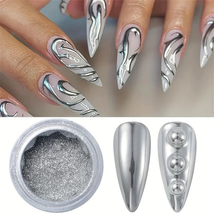 1/6pcs nail magic mirror powder holographic metal chrome powder silver gold nail polish decorative art decoration tool diy