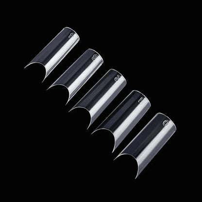 500 Pcs Curved C Fake Nail New Materials Top Quality Full Cover Nails Tips Transparent Gel Para Unha False Nails Beauty Products
