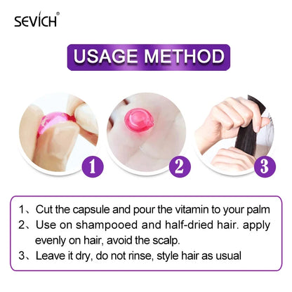 30Pcs Anti Hair Loss Hair Vitamin Capsule Oil Keratin Complex Oil Smooth Silky Hair Serum Hair Mask Repair Frizz Damaged Sevich