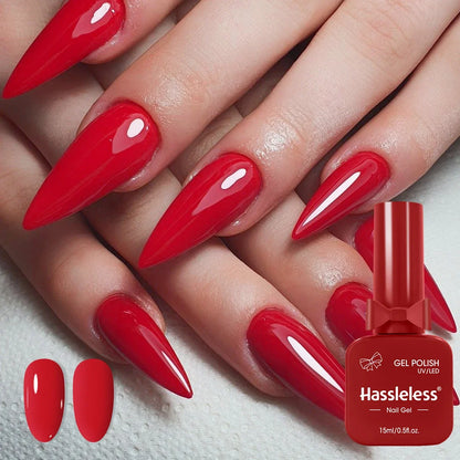 Single-use 15ml gel nail polish, convenient for home or salon manicures, easy to remove.