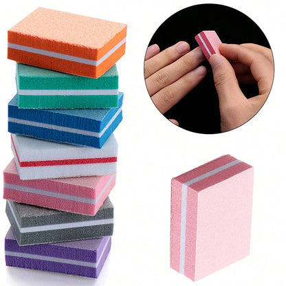 50Pcs Professional Mini Nails Art buffer File 100/180 Sandpaper Manicure Tips Care File Sanding Polishing Accessories Tools