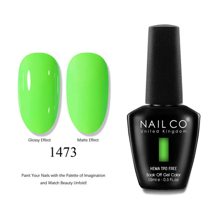 NAILCO 15ml Nails Art Gel Lack Polish Summer Hybrid Nail Varnish Manicure UV Top Coat Base HEMA TPO FREE Esmalte Nail Gel Polish