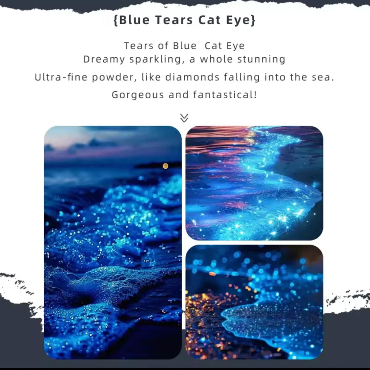 MIANEL Blue Tears Cat Eye Nail Polish Unique Blue Color and Magnetic Powder Create a Dreamy and Romantic Blue Nail Art Effect