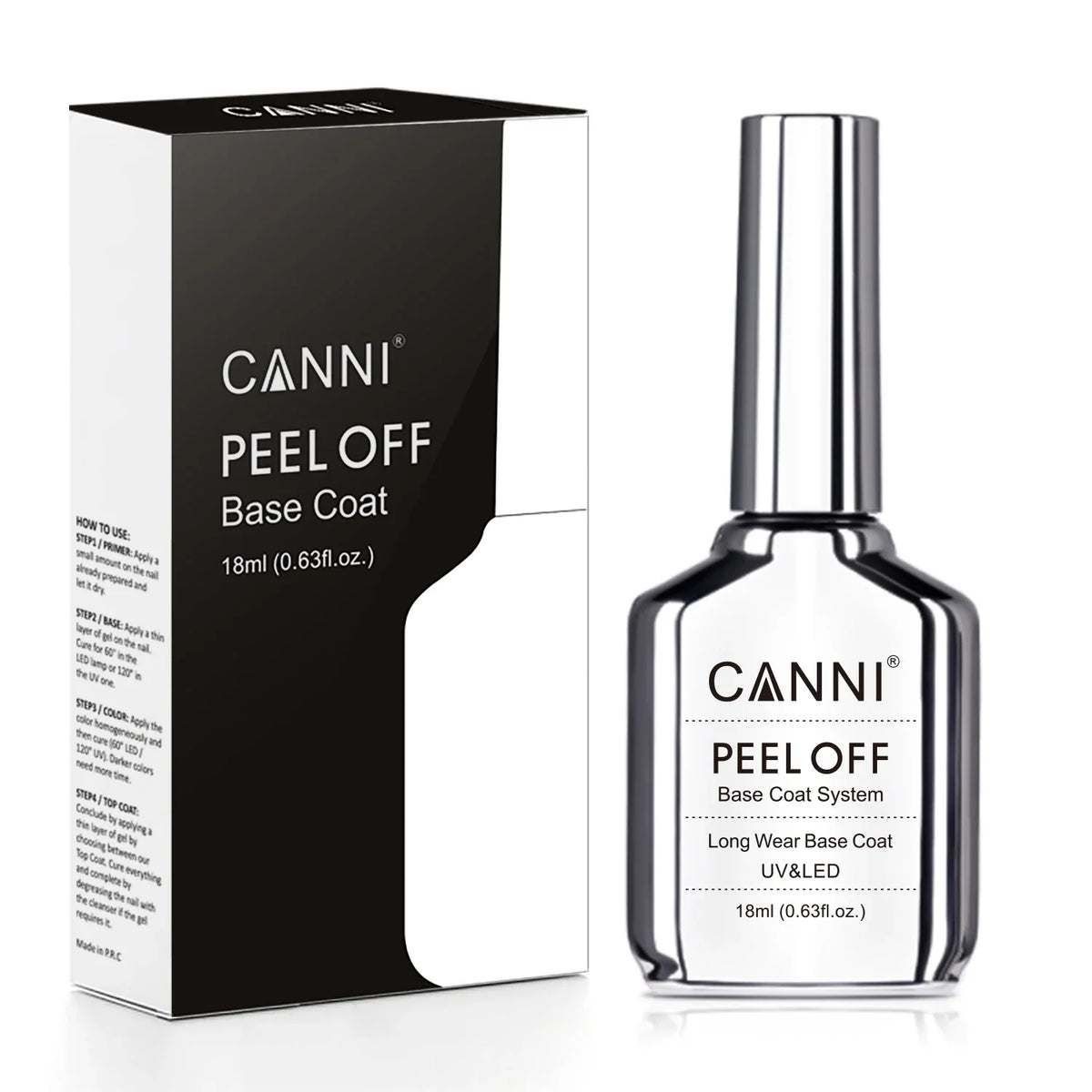 Canni TPO FREE HEMA FREE 18ml Long Wear Diamond Nowipe Top Coat Peeloff Base Coat Soak Off UV LED Gel Polish Nail Manicure