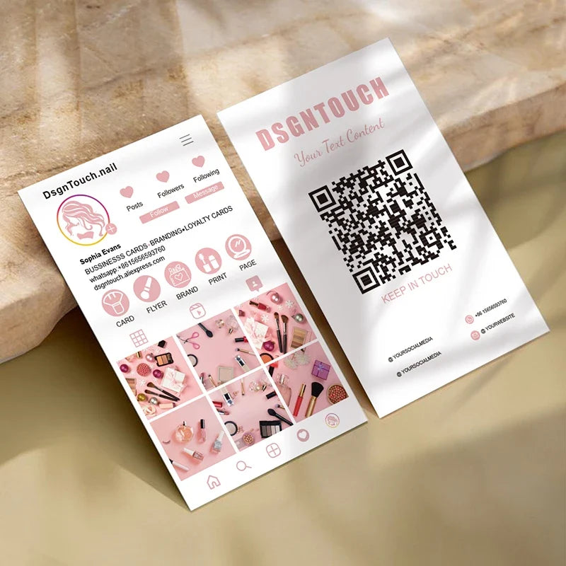 DsgnTouch Instagram Custom QR Card Review Customized Visit Lash Virtual Business Product Cards Beauty Personalized For Business