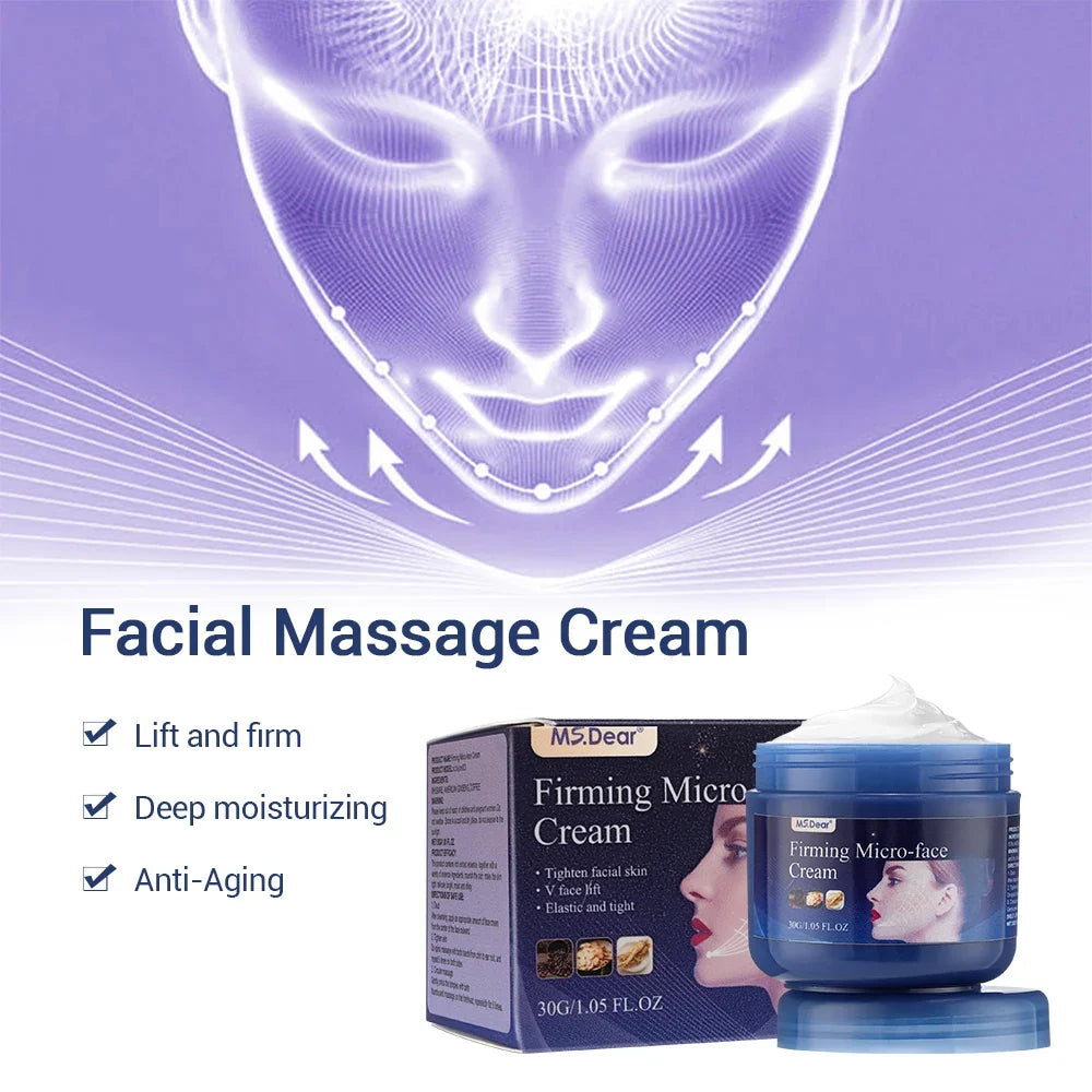 Micro-face Firming Cream Tightens Contours Face V Line Shape Masticatory Muscles Jowls Fat Burning Anti-Aging Essence Skin Care