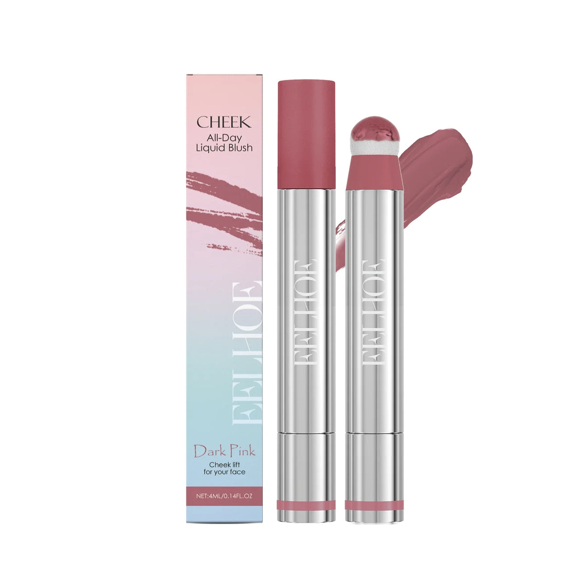Peach Pink Plush Brush Liquid Blush Cheek Cream Smooth Long Lasting Velvet Matte Nude Apricot Orange Blusher Easy To Wear