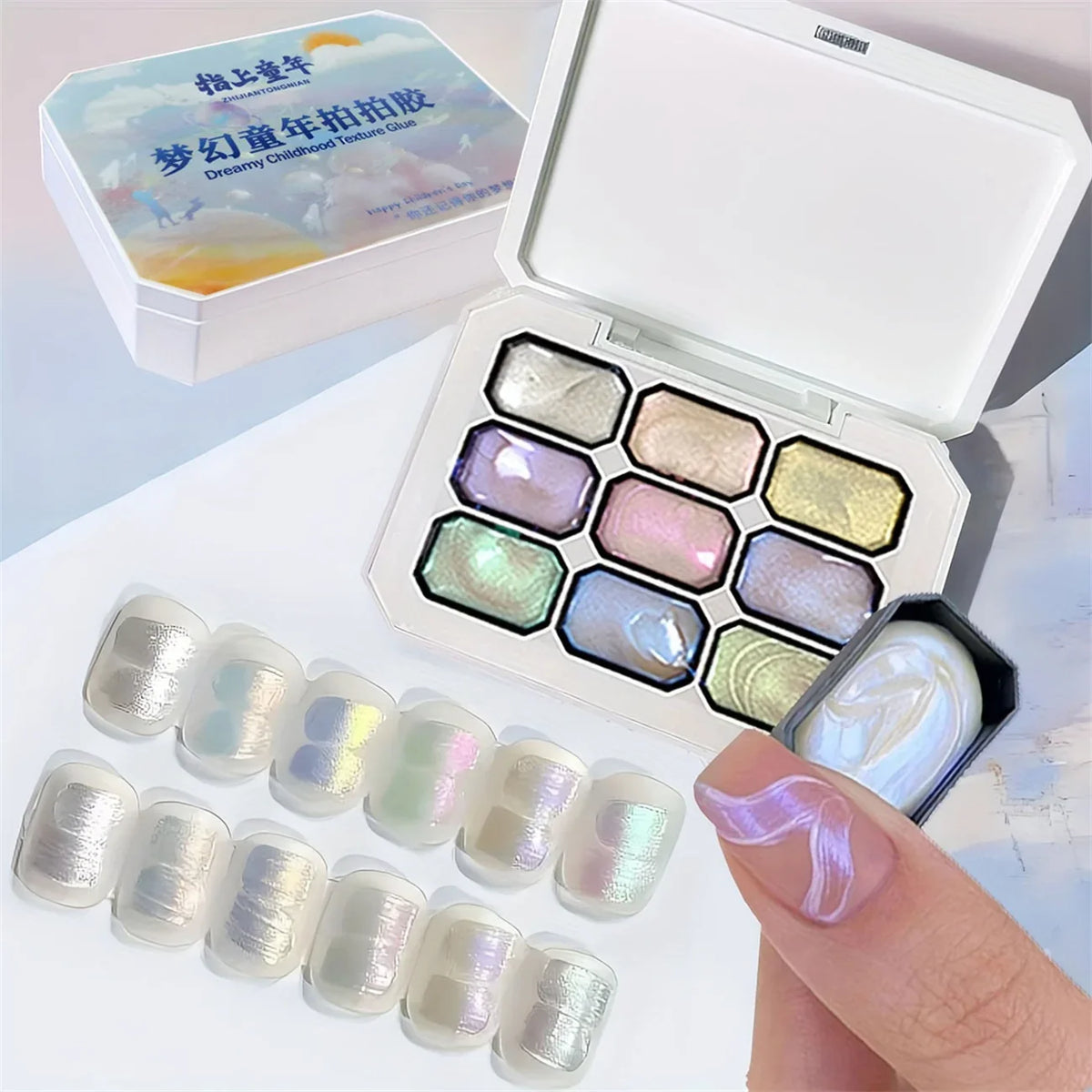 1pc 9-color patting gel gradient dream pearlescent texture soak off UV&LED nail polish gel art creation nail home salon DIY ins