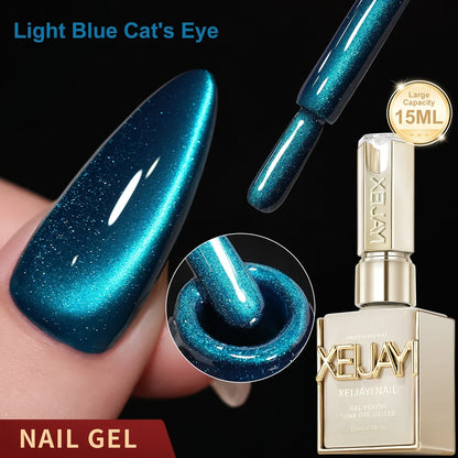XEIJAYI 1pc 15ML Blue cat eye Nail Gel polish Semi Permanent Nail Art Soaking UV LED Nail Salon DIY Nail Salon Gel