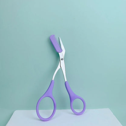 Eyebrow Razor Scissor  Stainless Steel Safe Anti-scratch Trimmer for Beginners Crescent Sharp Beauty Tool Multi-color