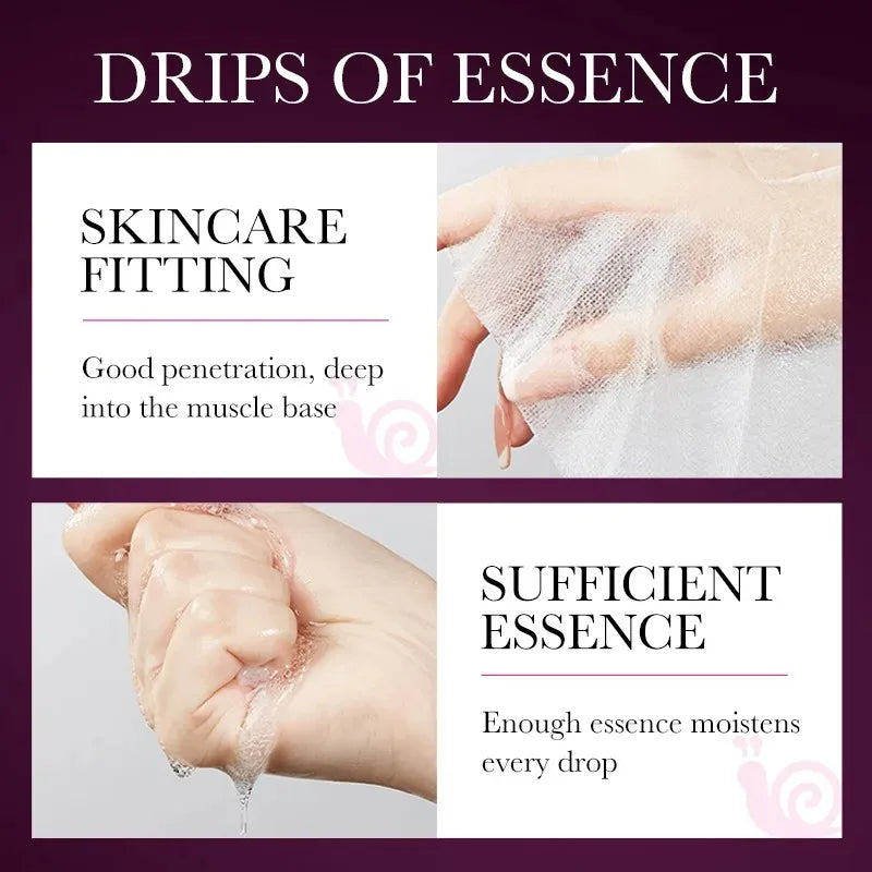 5-Piece Set of Sadoer Snail Collagen Mask, Firming and Moisturizing, Whitening and Hydrating, Facial Skin Care and Beauty Products